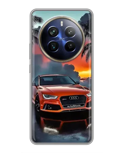 Чехол для Realme 12 Plus с картинкой «Audi — закат»