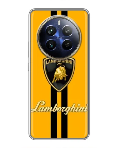 Чехол для Realme 12 Plus с картинкой «Lamborghini Stripe желтый» Чехол для Realme 12 Plus с картинкой «Lamborghini Stripe желтый»