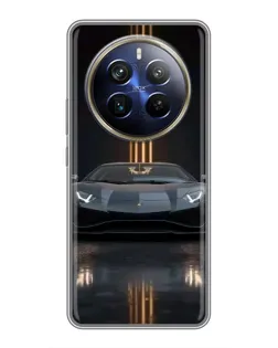 Чехол для Realme 12 Plus с картинкой «Lamborghini золотые линии»