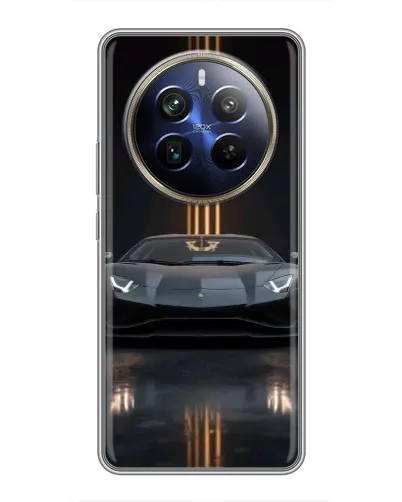 Чехол для Realme 12 Plus с картинкой «Lamborghini золотые линии» Чехол для Realme 12 Plus с картинкой «Lamborghini золотые линии»