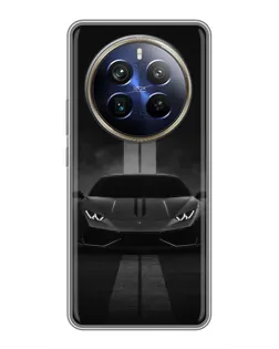 Чехол для Realme 12 Plus с картинкой «Lamborghini симметрия дорог»