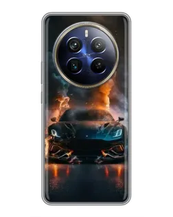 Чехол для Realme 12 Plus с картинкой «Lamborghini дымная эстетика»