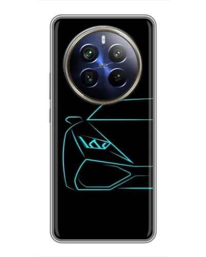Чехол для Realme 12 Plus с картинкой «Голубой силуэт Lamborghini» Чехол для Realme 12 Plus с картинкой «Голубой силуэт Lamborghini»