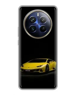Чехол для Realme 12 Plus с картинкой «Lamborghini желтый акцент»