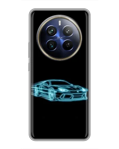 Чехол для Realme 12 Plus с картинкой «Неоновый контур Lamborghini» Чехол для Realme 12 Plus с картинкой «Неоновый контур Lamborghini»
