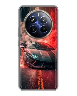 Чехол для Realme 12 Plus с картинкой «Lamborghini красный дым»