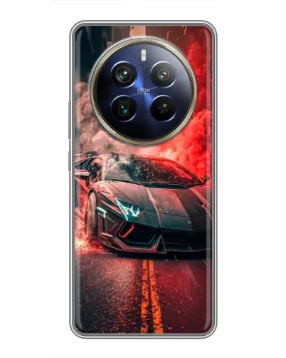 Чехол для Realme 12 Plus с картинкой «Lamborghini красный дым» Чехол для Realme 12 Plus с картинкой «Lamborghini красный дым»