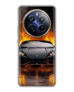 Чехол для Realme 12 Plus с картинкой «Lamborghini в огне»