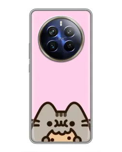 Чехол для Realme 12 Plus с картинкой «Pusheen и печенье» Чехол для Realme 12 Plus с картинкой «Pusheen и печенье»