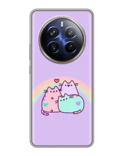 Чохол для Realme 12 Plus з картинкою «Веселкові Пушини»