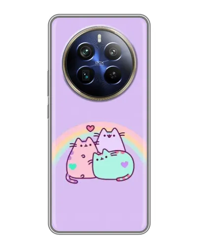 Чохол для Realme 12 Plus з картинкою «Веселкові Пушини»