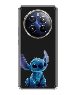 Чехол для Realme 12 Plus с картинкой «Стич на черном»