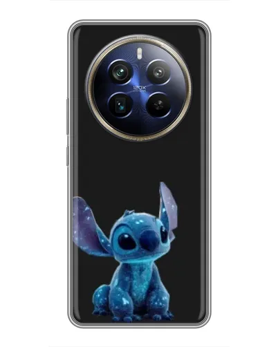 Чехол для Realme 12 Plus с картинкой «Стич на черном»