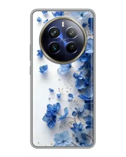 Чехол для Realme 12 Plus с картинкой «Голубой цветочный каскад»