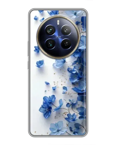 Чехол для Realme 12 Plus с картинкой «Голубой цветочный каскад» Чехол для Realme 12 Plus с картинкой «Голубой цветочный каскад»