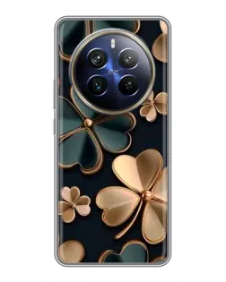 Чехол для Realme 12 Plus с картинкой «Клевер в золоте»