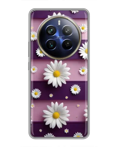 Чехол для Realme 12 Plus с картинкой «Ромашки на фиолетовом» Чехол для Realme 12 Plus с картинкой «Ромашки на фиолетовом»