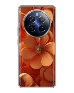 Чехол для Realme 12 Plus с картинкой «Оранжевый макро цветок»