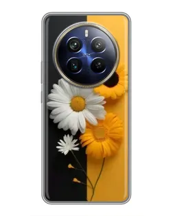 Чехол для Realme 12 Plus с картинкой «Подсолнух и ромашка»