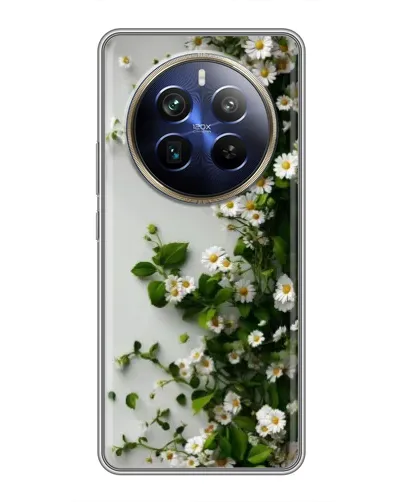 Чехол для Realme 12 Plus с картинкой «Ветка мелких белых цветов» Чехол для Realme 12 Plus с картинкой «Ветка мелких белых цветов»