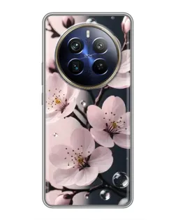 Чехол для Realme 12 Plus с картинкой «Нежная сакура и капли»