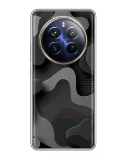 Чехол для Realme 12 Plus с картинкой «Темный абстрактный камуфляж»