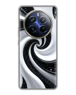 Чехол для Realme 12 Plus с картинкой «Черно-белая спираль»