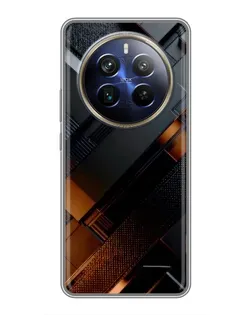 Чехол для Realme 12 Plus с картинкой «Черные геометрические блоки»
