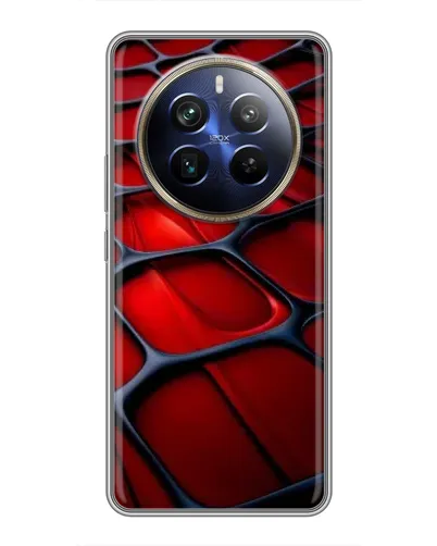 Чехол для Realme 12 Plus с картинкой «Красная глянцевая сетка» Чехол для Realme 12 Plus с картинкой «Красная глянцевая сетка»