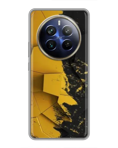 Чехол для Realme 12 Plus с картинкой «Золотые осколки геометрии» Чехол для Realme 12 Plus с картинкой «Золотые осколки геометрии»