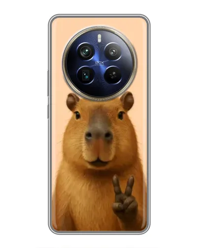 Чехол для Realme 12 Plus с картинкой «Капибара виктория»