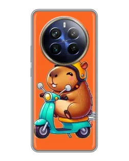 Чехол для Realme 12 Plus с картинкой «Капибара на скутере» Чехол для Realme 12 Plus с картинкой «Капибара на скутере»