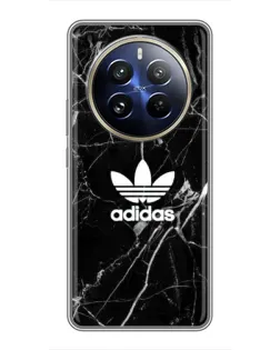 Чехол для Realme 12 Pro Plus с картинкой «Белый мрамор Adidas»