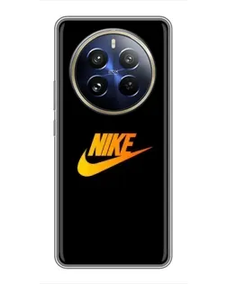 Чехол для Realme 12 Pro Plus с картинкой «Золотой логотип Nike»