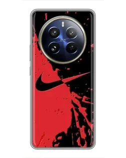 Чохол для Realme 12 Pro Plus з картинкою «Червоні бризки Nike»
