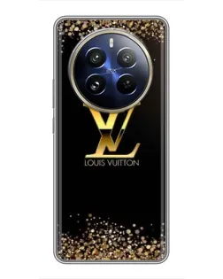 Чехол для Realme 12 Pro Plus с картинкой «LV — золотые искры»