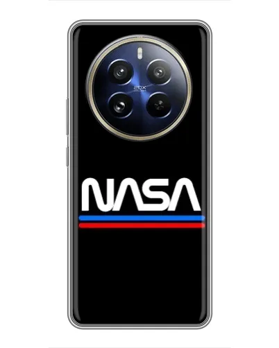 Чехол для Realme 12 Pro Plus с картинкой «NASA — классика Red Blue» Чехол для Realme 12 Pro Plus с картинкой «NASA — классика Red Blue»