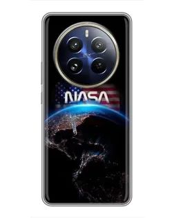 Чехол для Realme 12 Pro Plus с картинкой «Земля из космоса NASA»