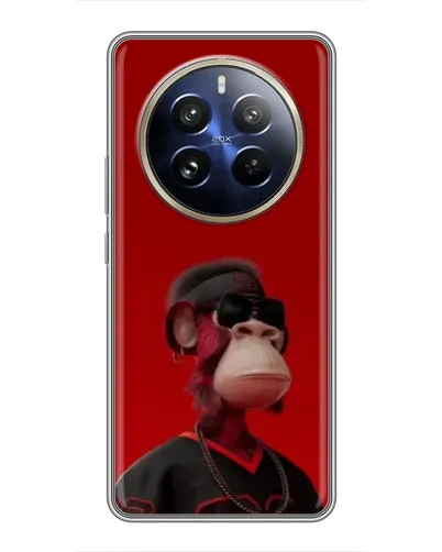 Чехол для Realme 12 Pro Plus с картинкой «Bored Ape в красном»