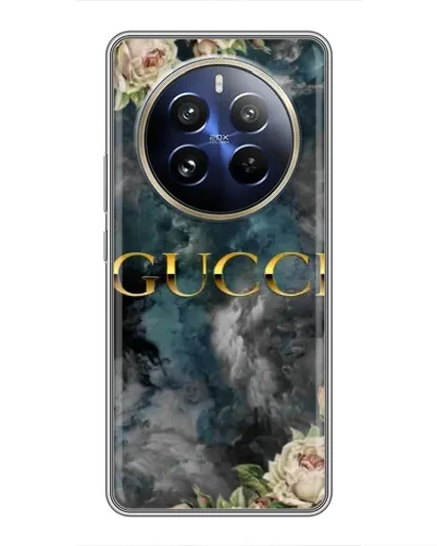 Чехол для Realme 12 Pro Plus с картинкой «Абстрактные цветы Gucci»