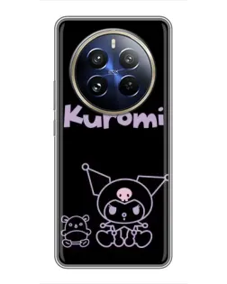 Чехол для Realme 12 Pro Plus с картинкой «Kuromi — черный минимализм» Чехол для Realme 12 Pro Plus с картинкой «Kuromi — черный минимализм»