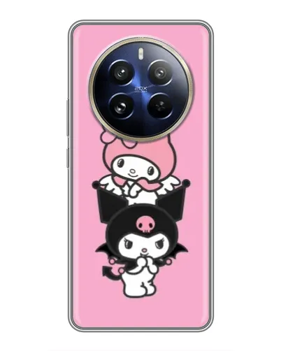 Чехол для Realme 12 Pro Plus с картинкой «My Melody и Kuromi»