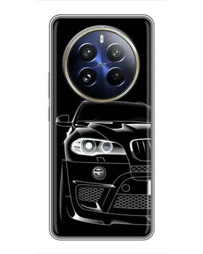Чехол для Realme 12 Pro Plus с картинкой «Темный силуэт BMW»