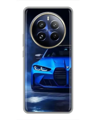 Чехол для Realme 12 Pro Plus с картинкой «Голубая BMW M4»