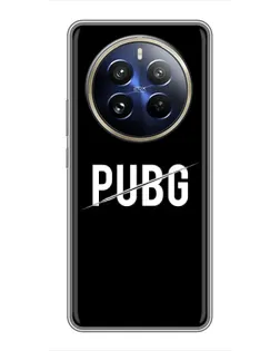 Чехол для Realme 12 Pro Plus с картинкой «PUBG — белый логотип»