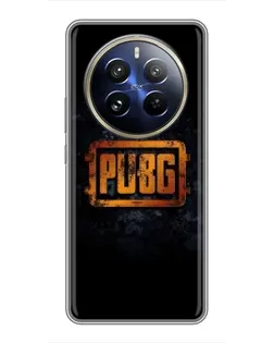 Чехол для Realme 12 Pro Plus с картинкой «PUBG — золотой логотип»