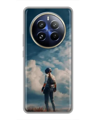 Чехол для Realme 12 Pro Plus с картинкой «Герой PUBG на скале»
