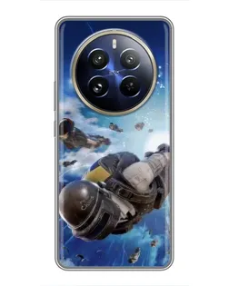 Чехол для Realme 12 Pro Plus с картинкой «Десант PUBG — прыжок»