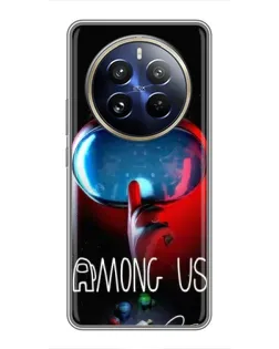 Чехол для Realme 12 Pro Plus с картинкой «Красный импостер — макро»