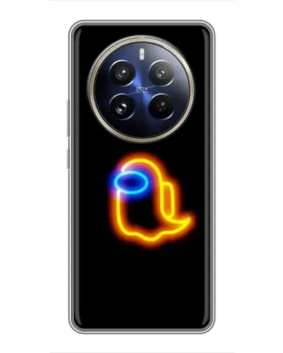Чехол для Realme 12 Pro Plus с картинкой «Among Us неоновое сияние»